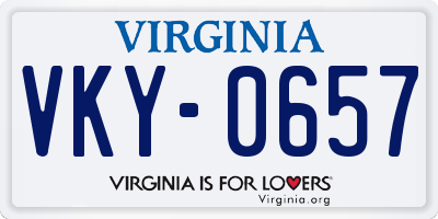 VA license plate VKY0657