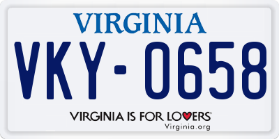VA license plate VKY0658