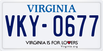 VA license plate VKY0677