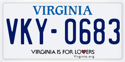 VA license plate VKY0683