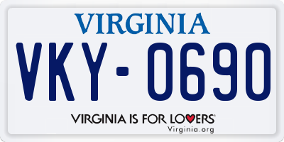 VA license plate VKY0690