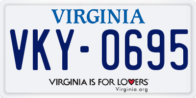 VA license plate VKY0695