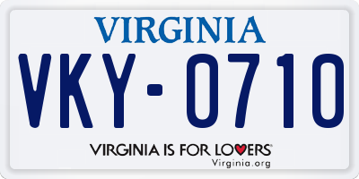 VA license plate VKY0710