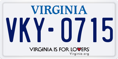 VA license plate VKY0715