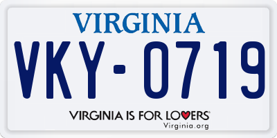 VA license plate VKY0719