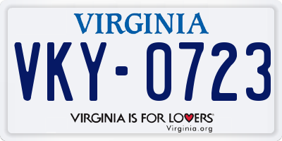 VA license plate VKY0723