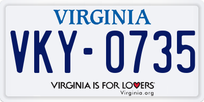 VA license plate VKY0735