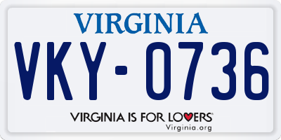 VA license plate VKY0736