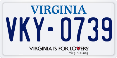 VA license plate VKY0739