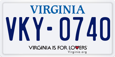 VA license plate VKY0740