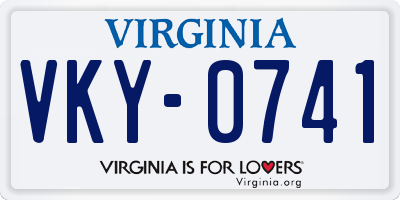 VA license plate VKY0741