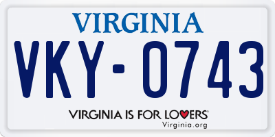 VA license plate VKY0743