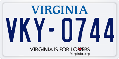 VA license plate VKY0744