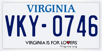 VA license plate VKY0746