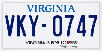 VA license plate VKY0747