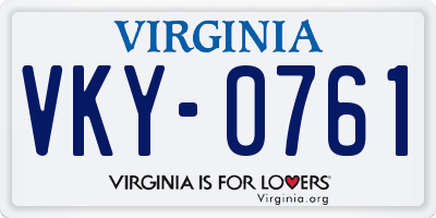 VA license plate VKY0761