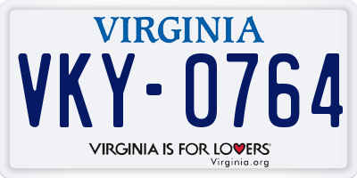 VA license plate VKY0764