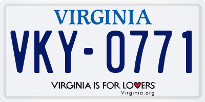 VA license plate VKY0771