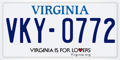 VA license plate VKY0772