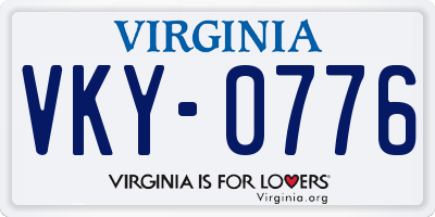 VA license plate VKY0776