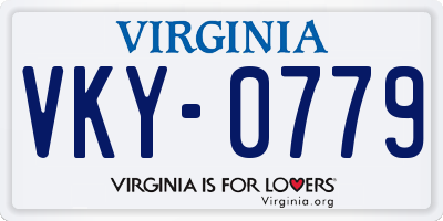 VA license plate VKY0779