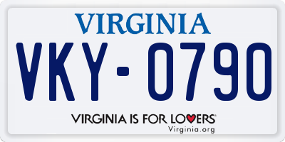 VA license plate VKY0790