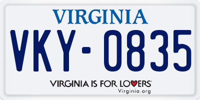 VA license plate VKY0835