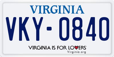 VA license plate VKY0840