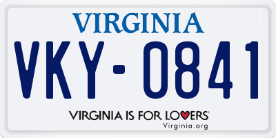 VA license plate VKY0841