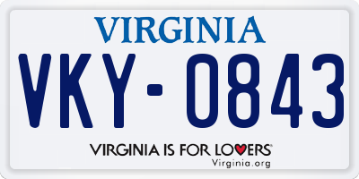 VA license plate VKY0843