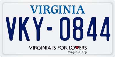 VA license plate VKY0844