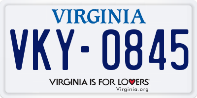 VA license plate VKY0845