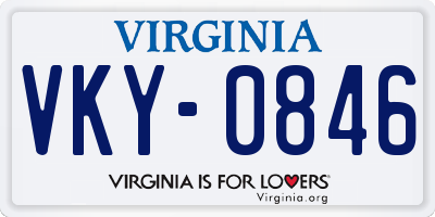 VA license plate VKY0846