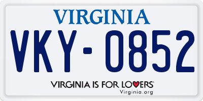 VA license plate VKY0852