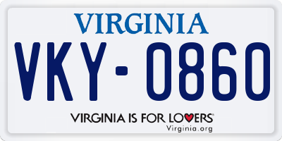 VA license plate VKY0860