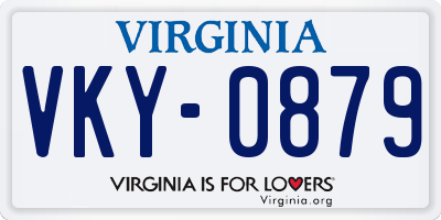 VA license plate VKY0879