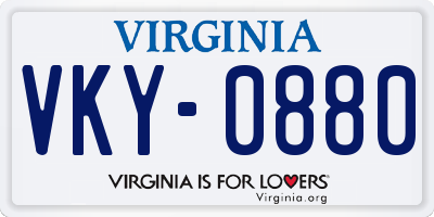 VA license plate VKY0880