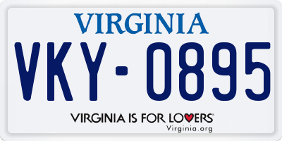 VA license plate VKY0895