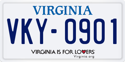 VA license plate VKY0901