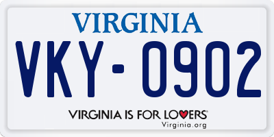 VA license plate VKY0902