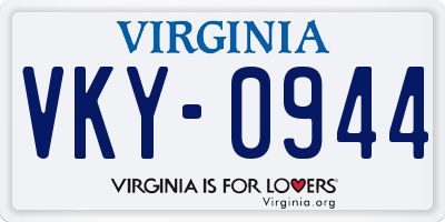 VA license plate VKY0944