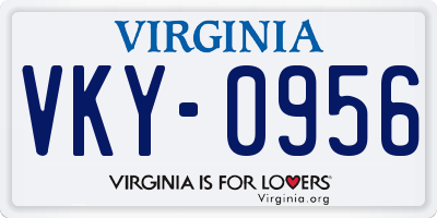 VA license plate VKY0956