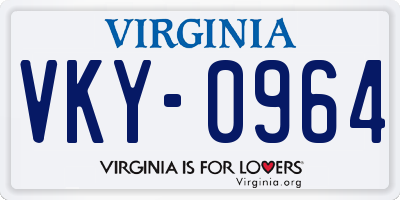 VA license plate VKY0964