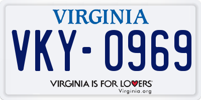 VA license plate VKY0969