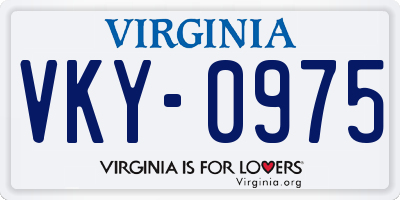 VA license plate VKY0975