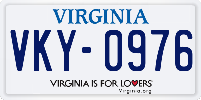 VA license plate VKY0976