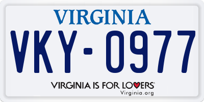VA license plate VKY0977