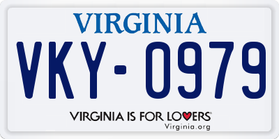 VA license plate VKY0979
