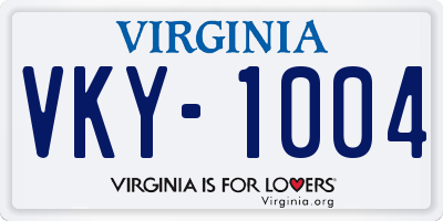 VA license plate VKY1004