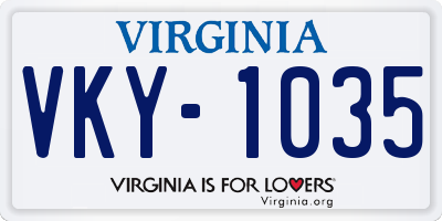 VA license plate VKY1035
